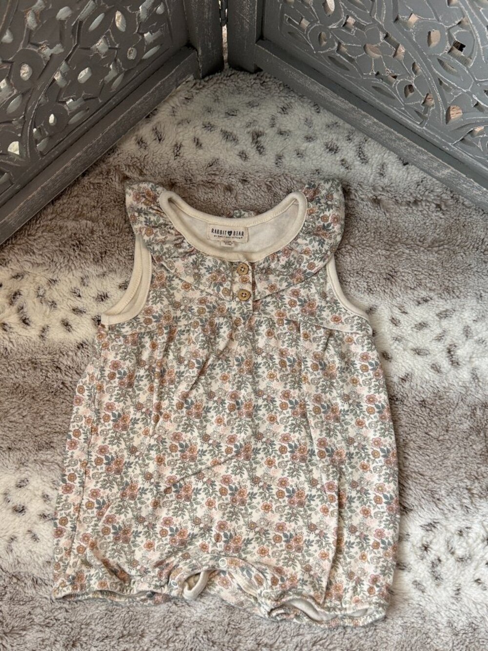 Rabbit + Bear pastel floral bodysuit baby girls 24 months girlhoodcore summer
